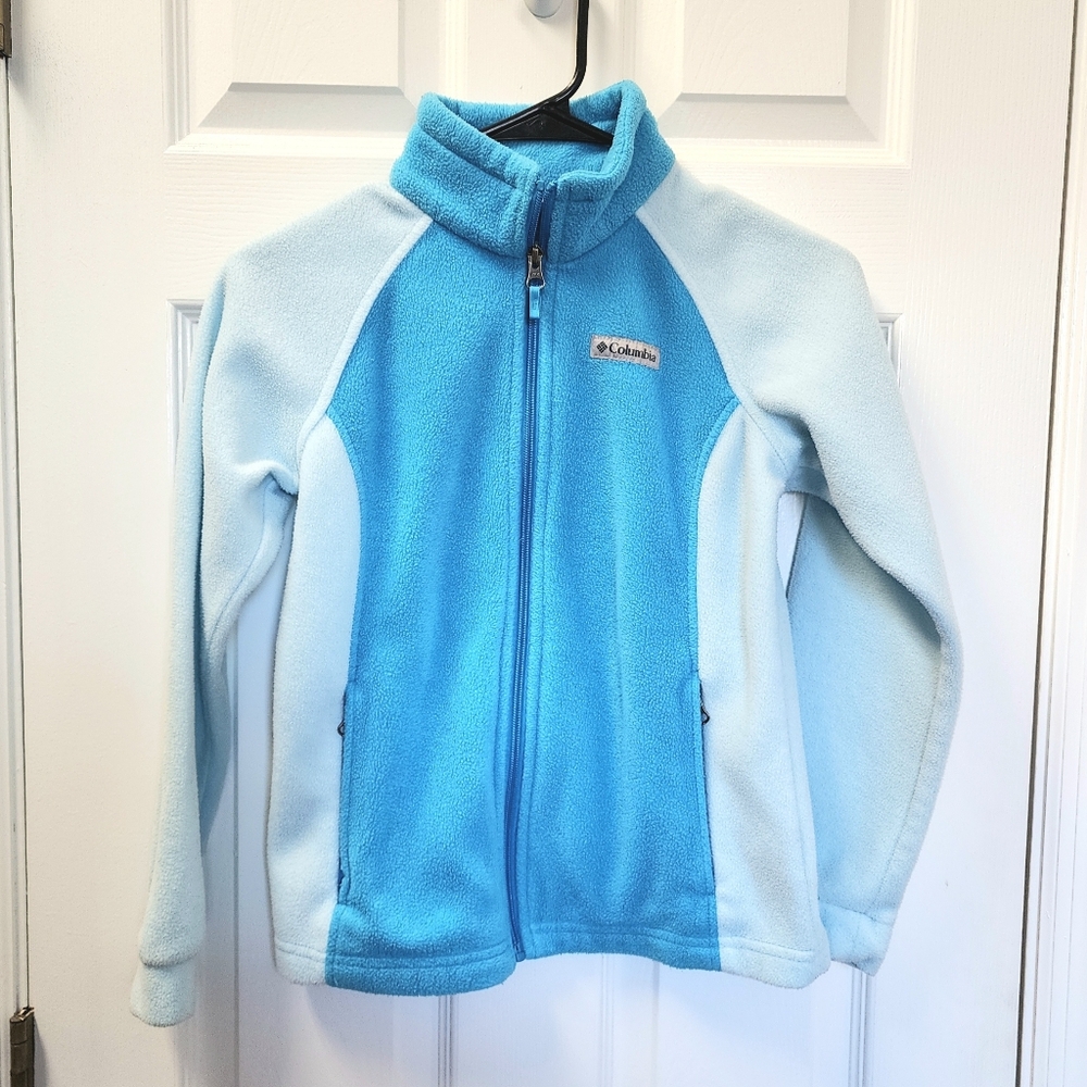 Columbia Light Blue Fleece Jacket - Picture 1 of 6